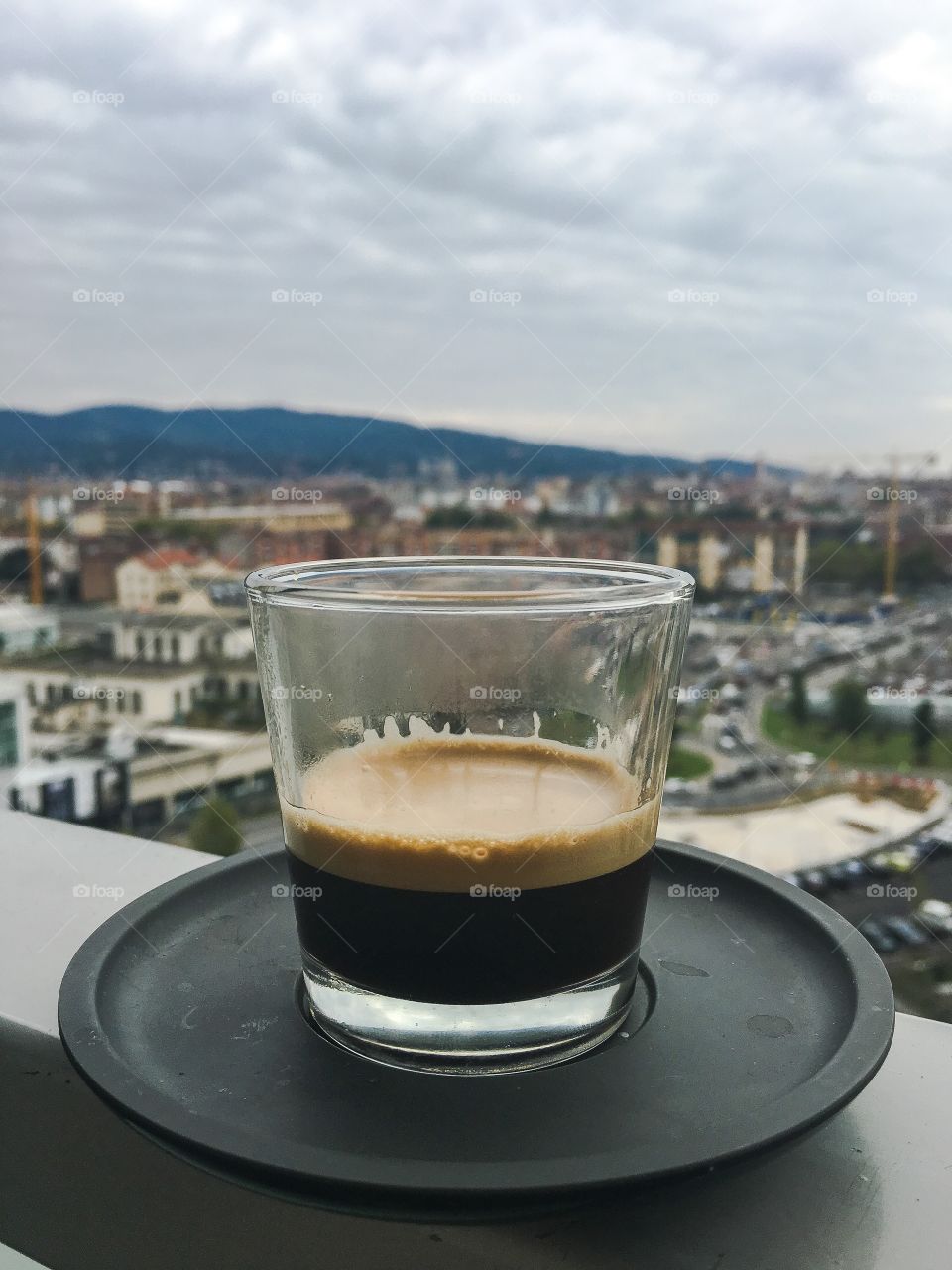 An espresso on the top of the town 
