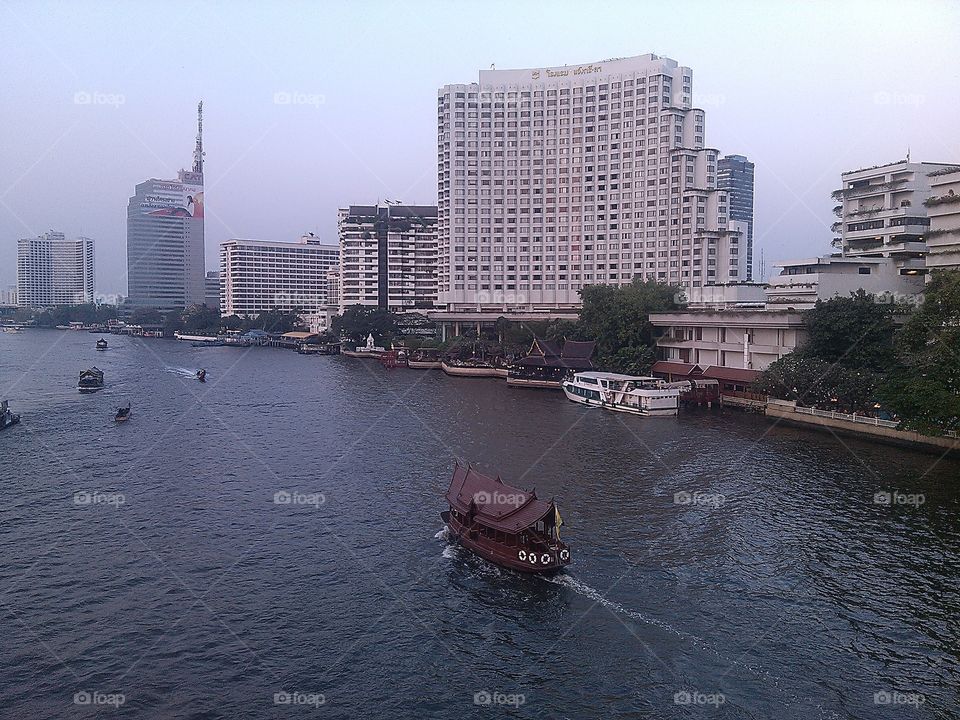 Chao Phra ya River view Bangkok Thailand