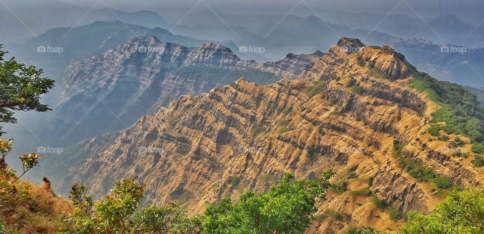 Mountains or landscape in Mahabaleshwar cold hill station known as eco point.