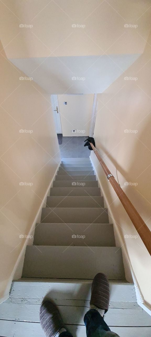 Gray painted staircase