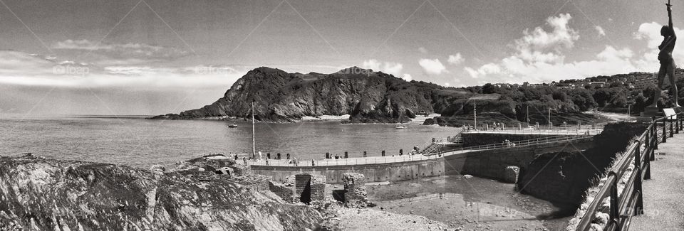 Seaside. The English seaside resort of Ilfrscombe in Devon. This is a view of the sea from the harbour.