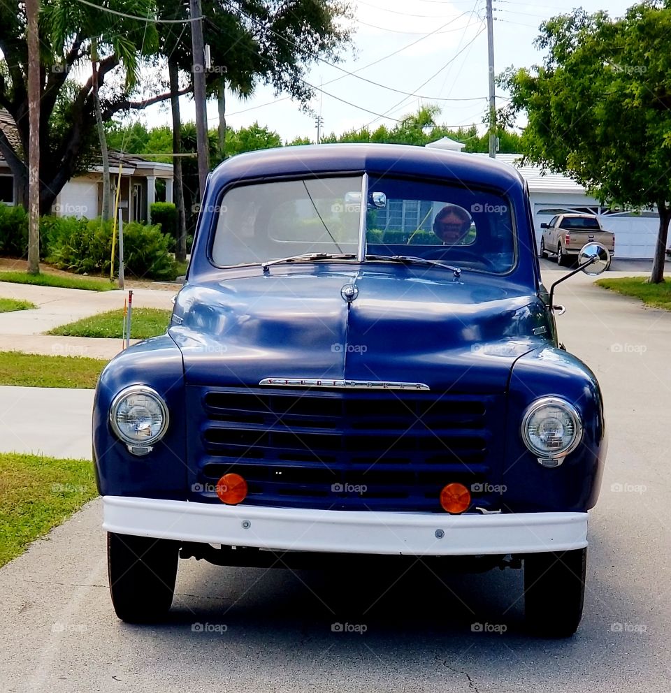 antique Studebaker truck front view