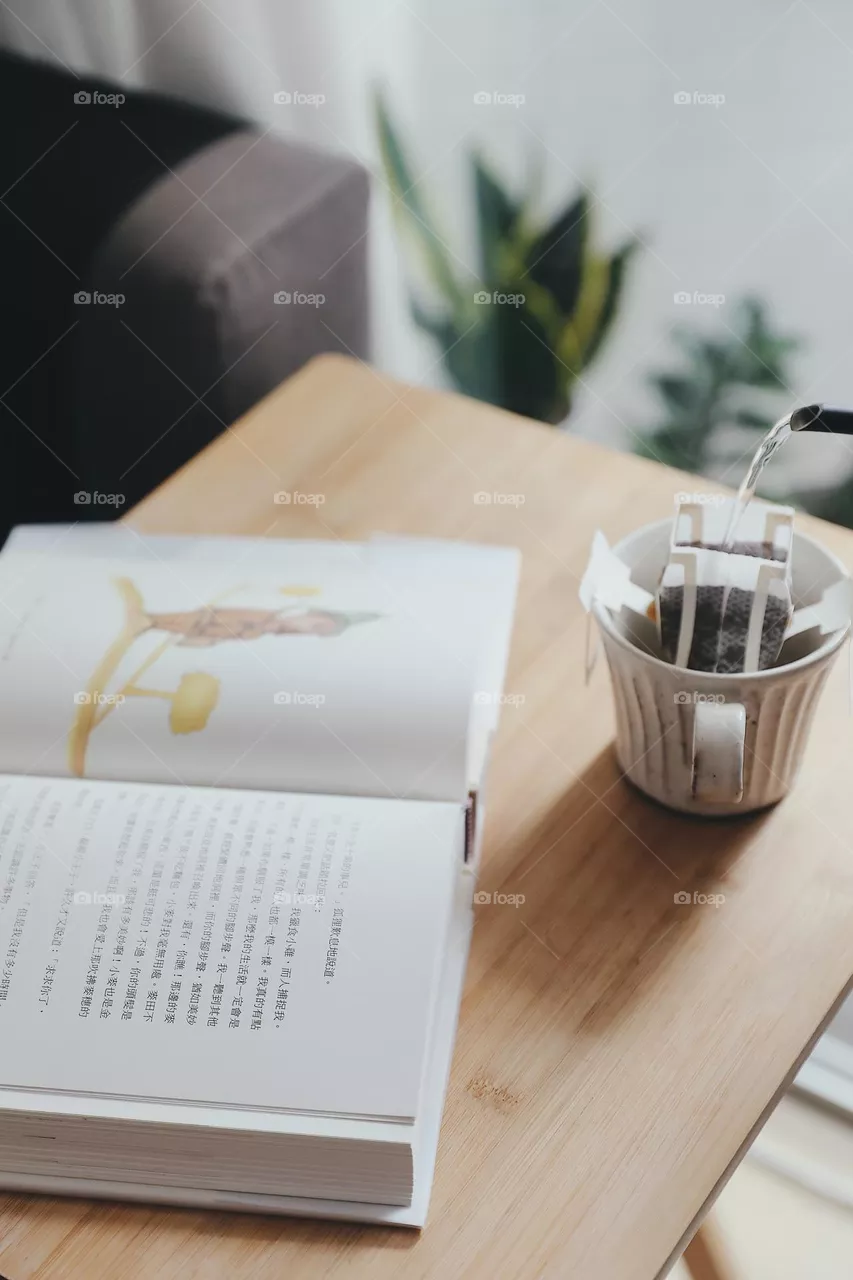 Coffee and book