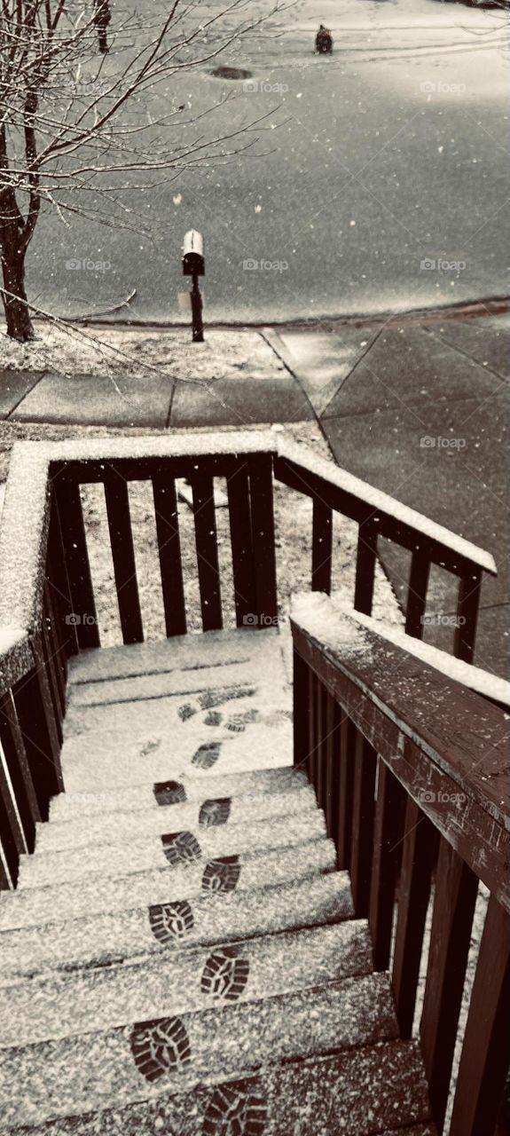 Santas footprints in the snow