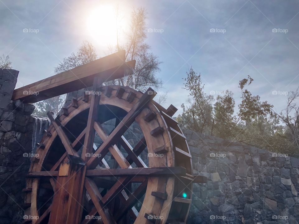 wooden water wheel, water Mill, rustic