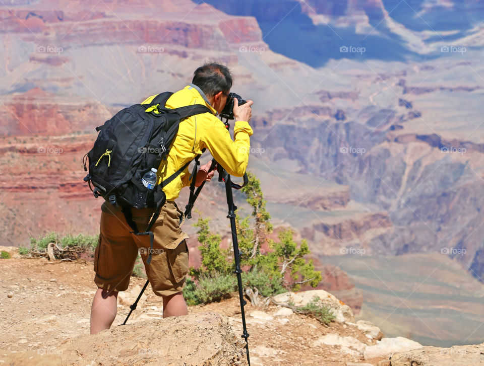 Tourist at the Grand Canyon