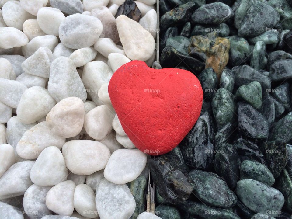 Heart shape on pebble