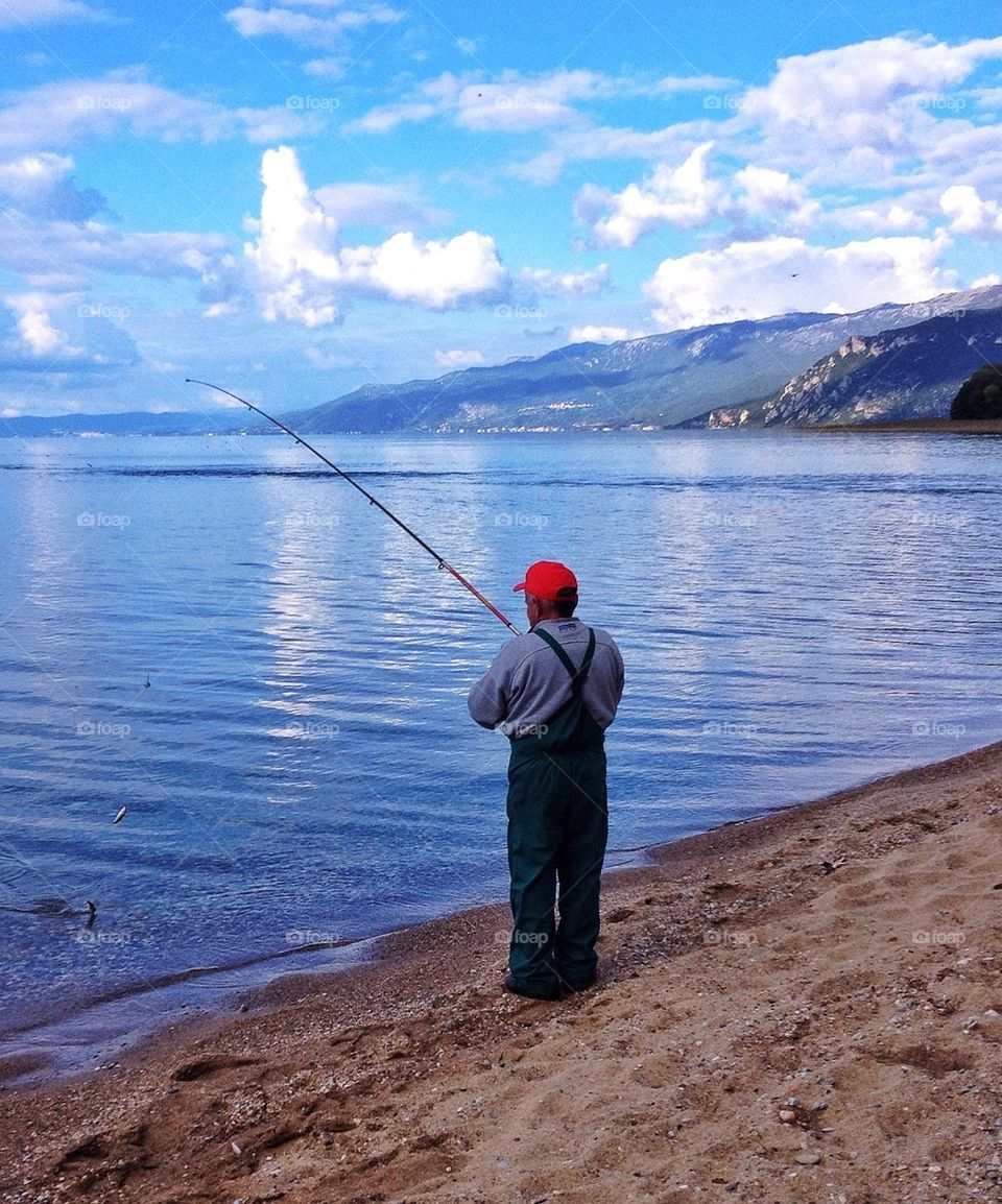 Fisherman on the beach