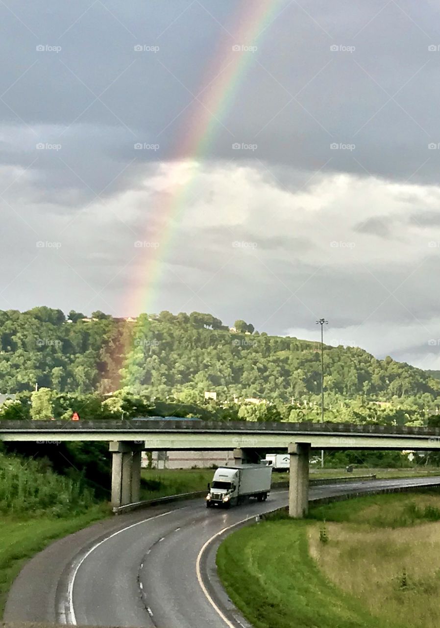 Rainbow on the freeway