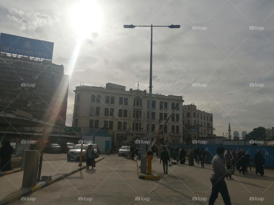 Ancient Building in a busy square in Cairo