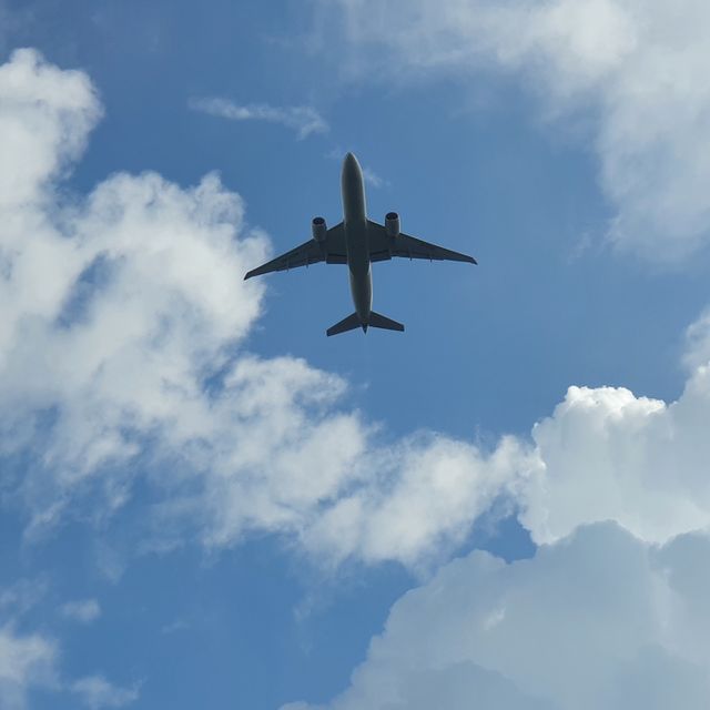 Airplane in the air amsterdam.