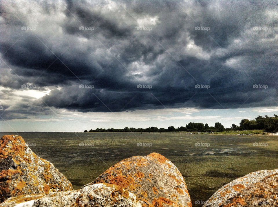 landscape ocean sweden cloud by chrille_b