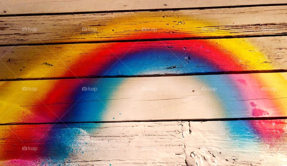 Hand painted rainbow 