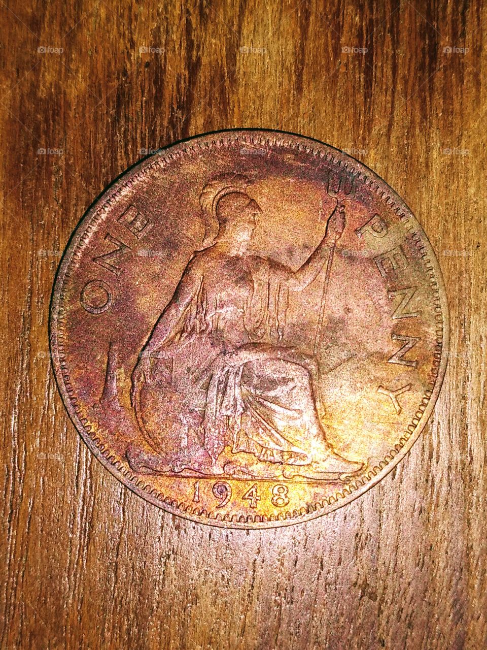 a 1948 one penny coin