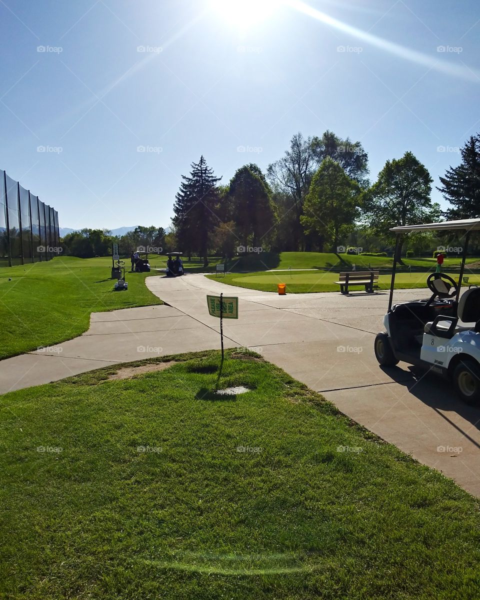 just working on my swing at the driving range at nibley golf course course,