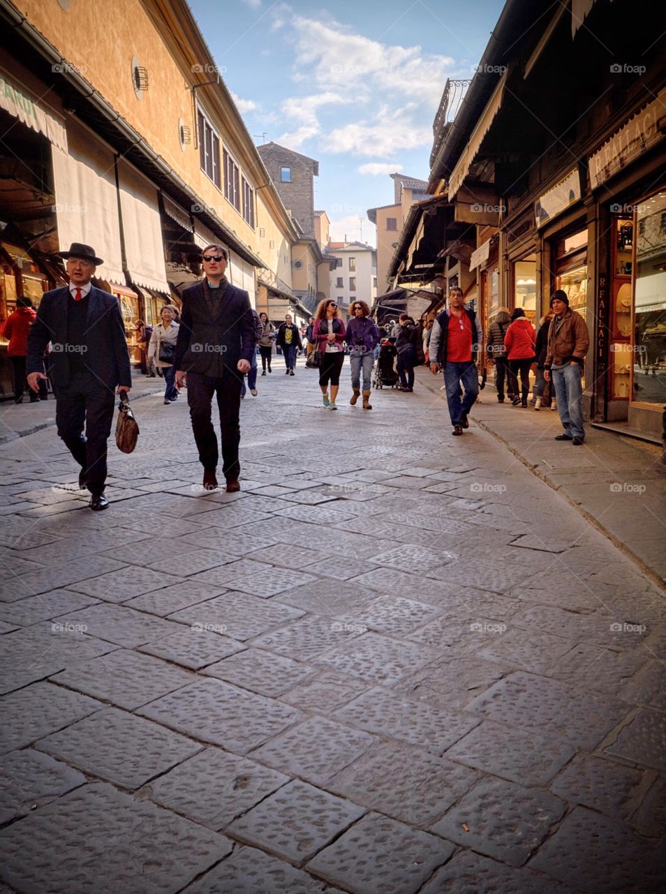 Ponte vecchio strollers Florence Italy 