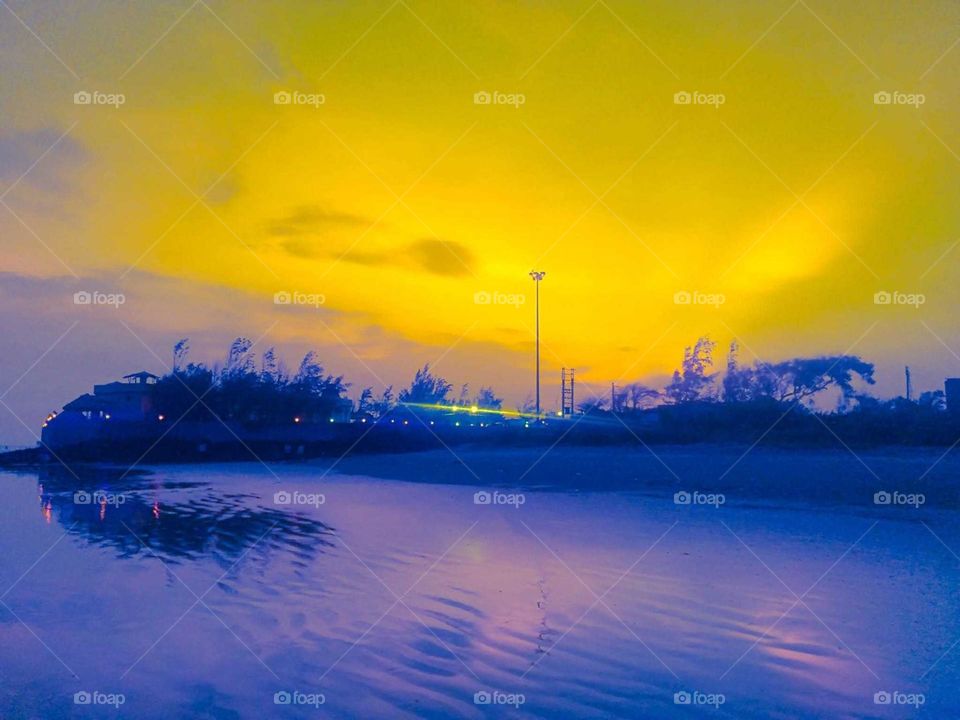 Golden sky beautiful view