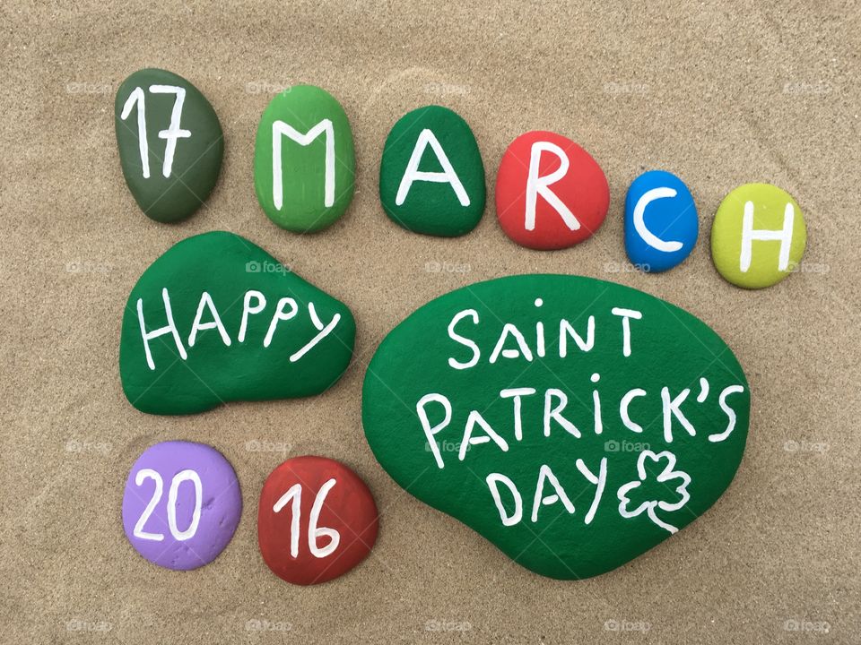 17 March 2016, Saint Patrick's Day on stones 