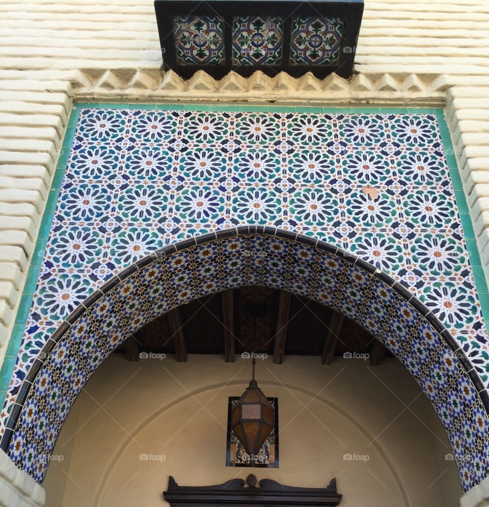 Ornate mosaic archway entrance 