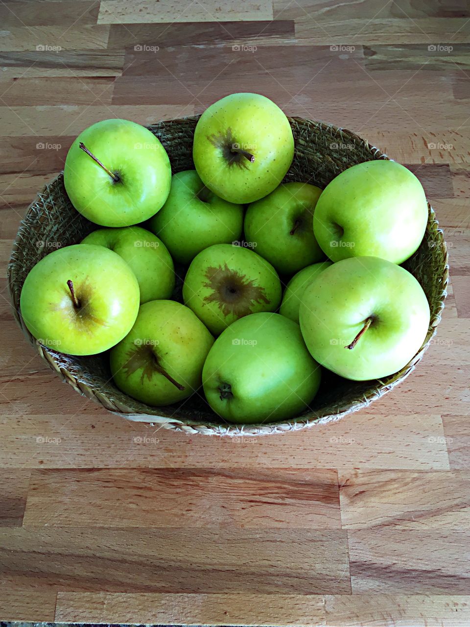 Green Apple in the Basket