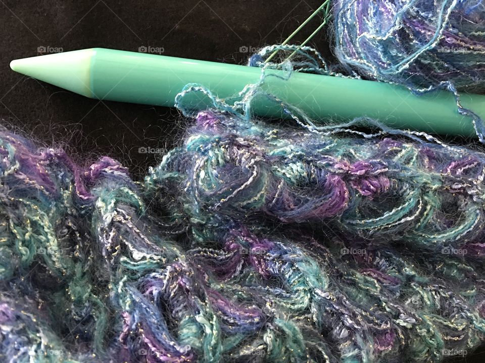 Broomstick lace crochet supplies