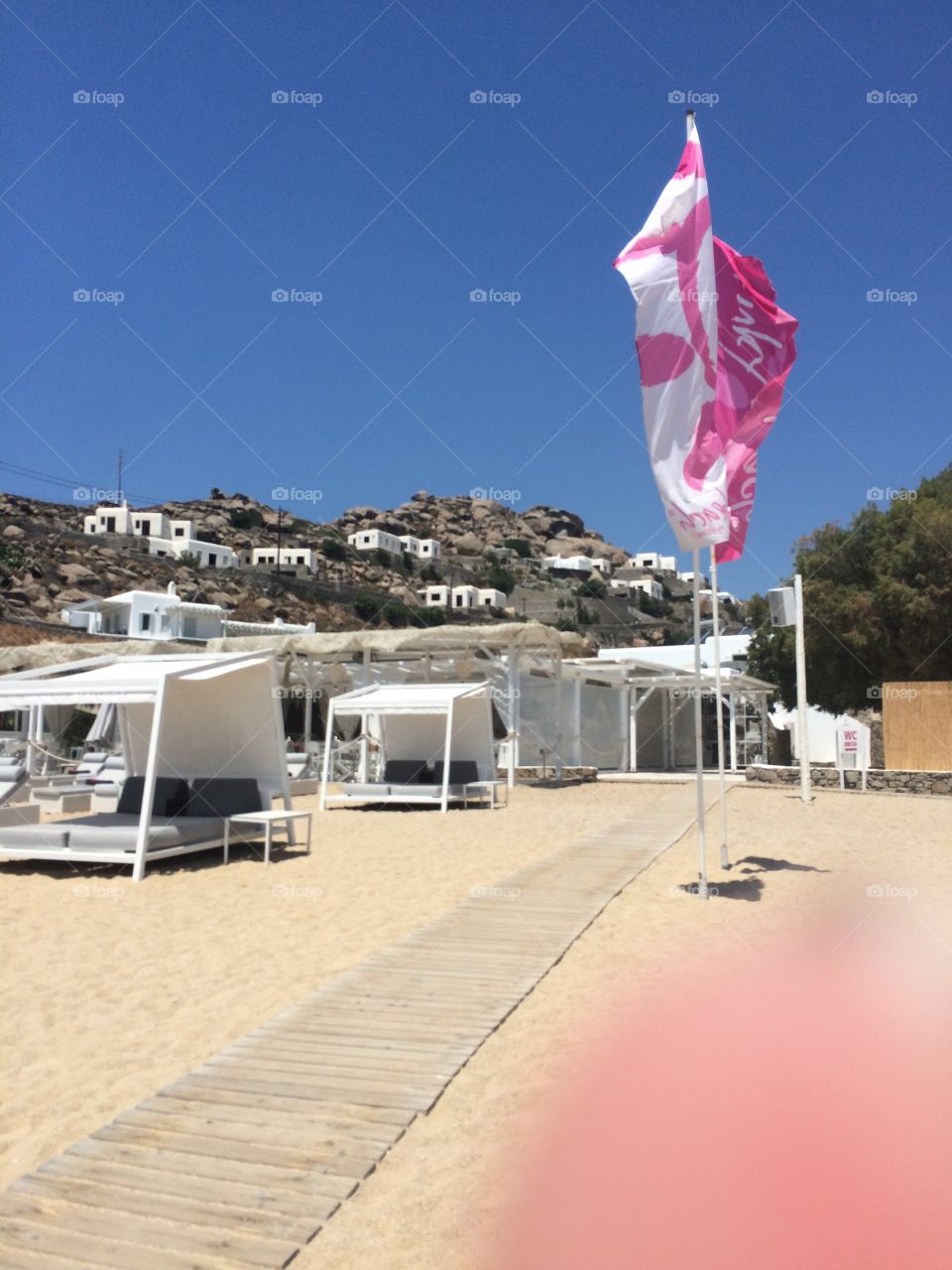 Pinky beach Mykonos greece 