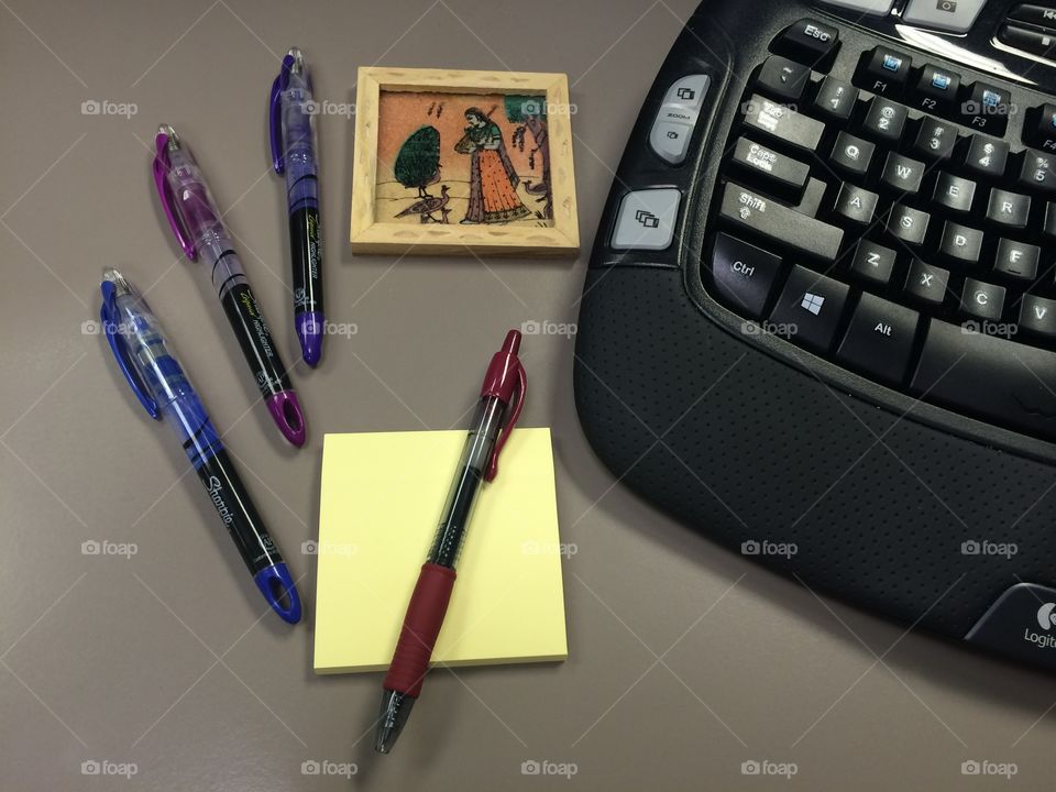 Desk of a travel agent