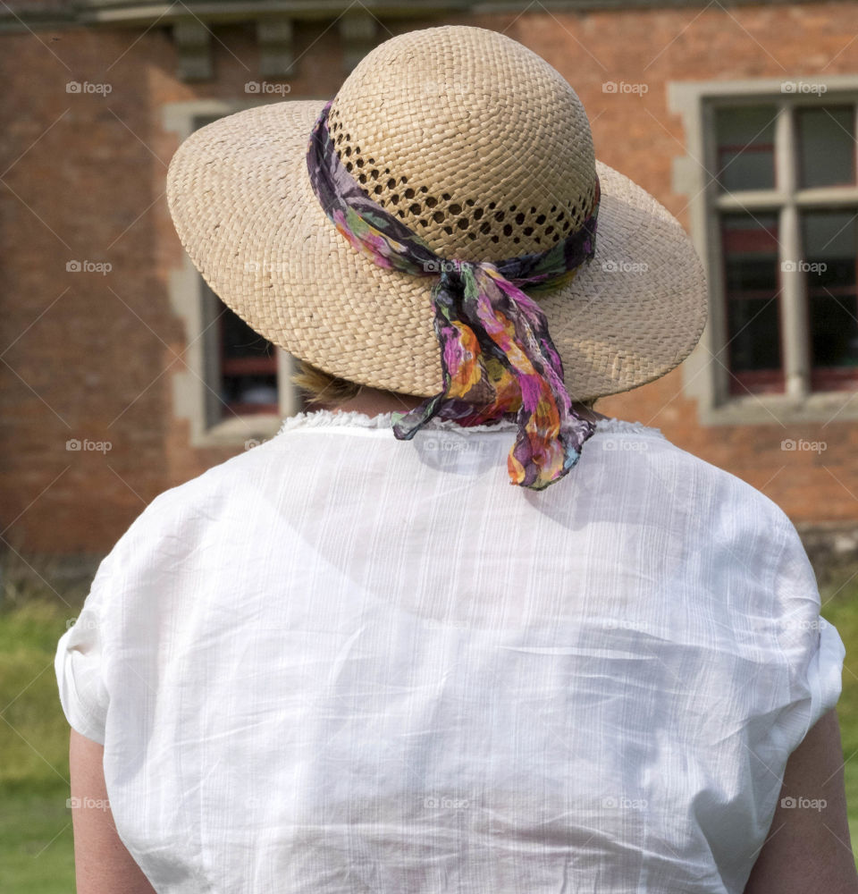 Woman. Straw hat