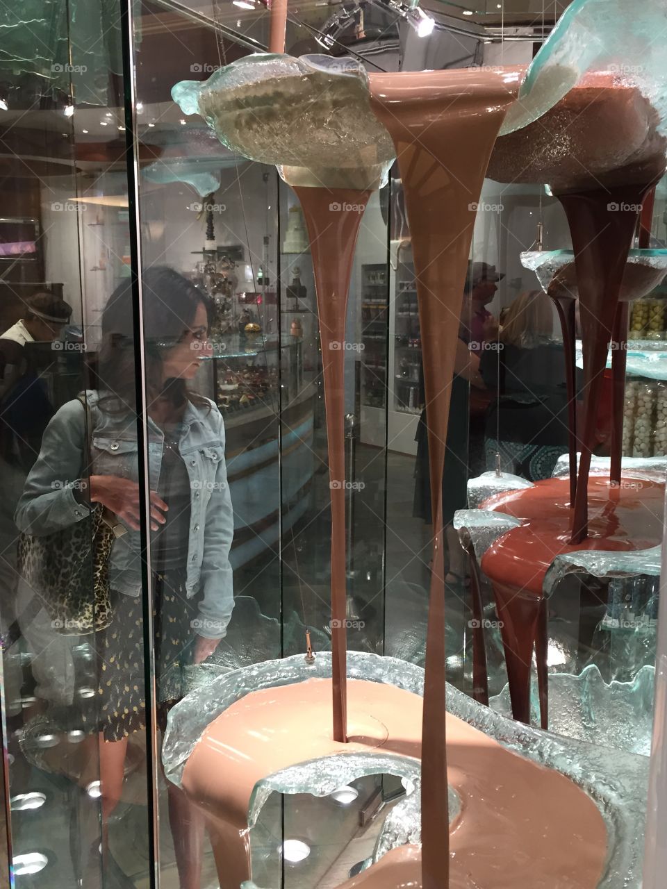 The chocolate fountain at luxury hotel Bellagio at Las Vegas