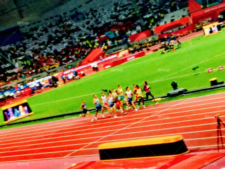 Renowned Olympic athletes run at World Athletics Championship in Doha.