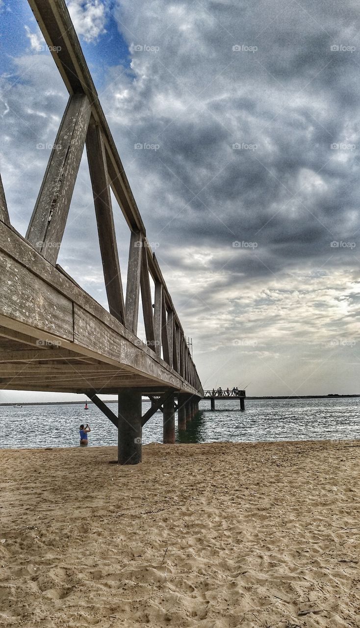 Water, Beach, Bridge, Sea, Sky