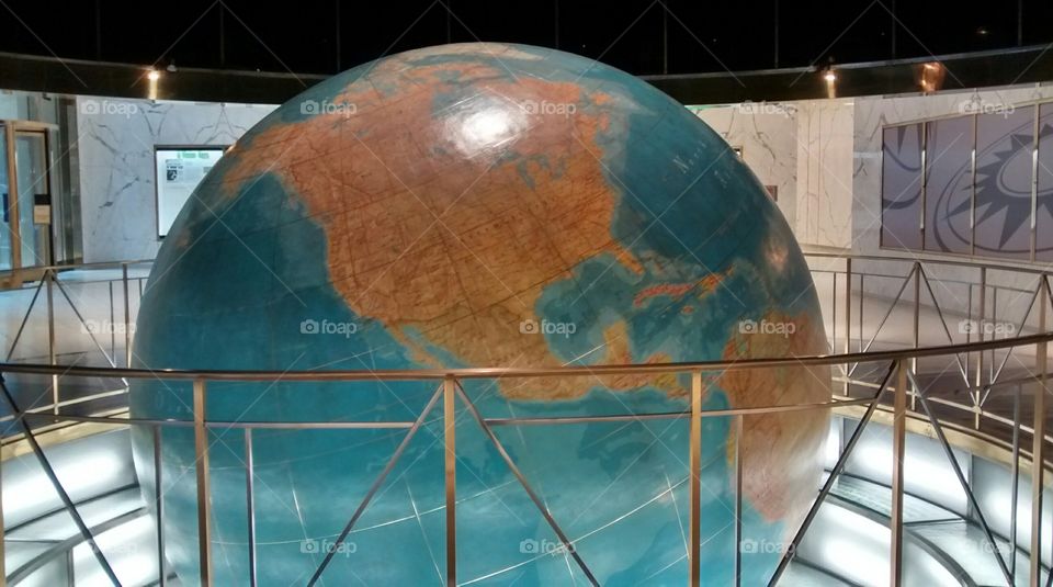 Large World Globe. NYC indoors