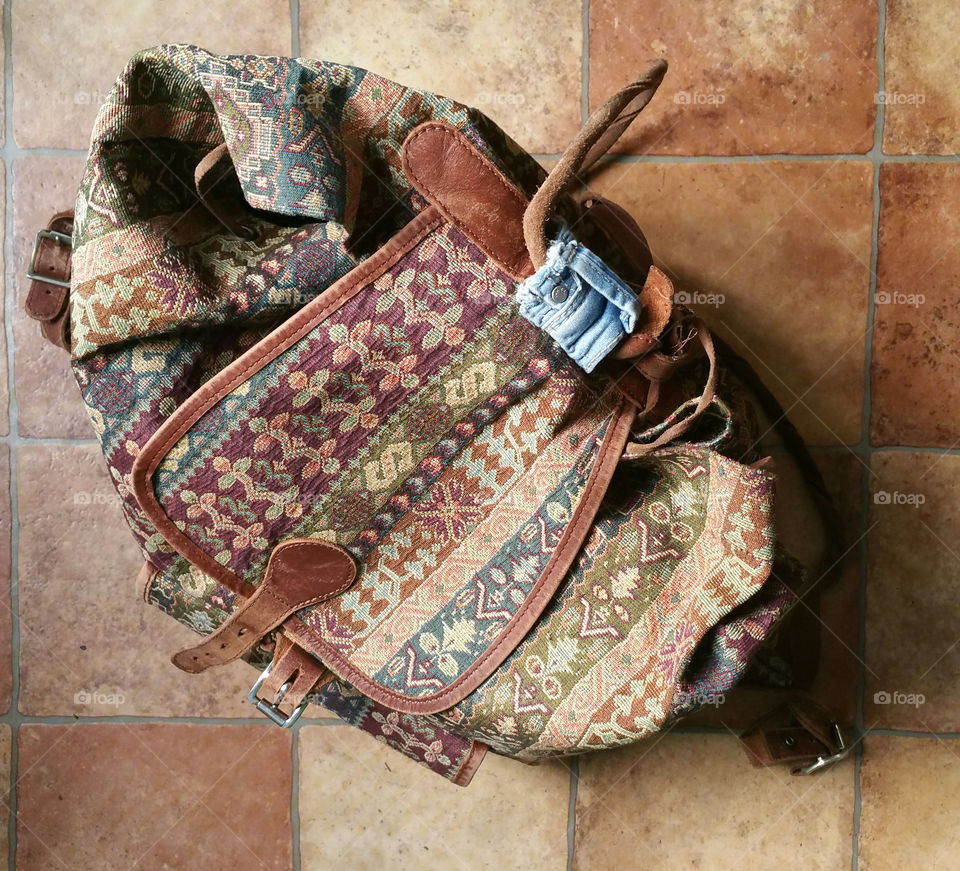 A bag, leather and canvas