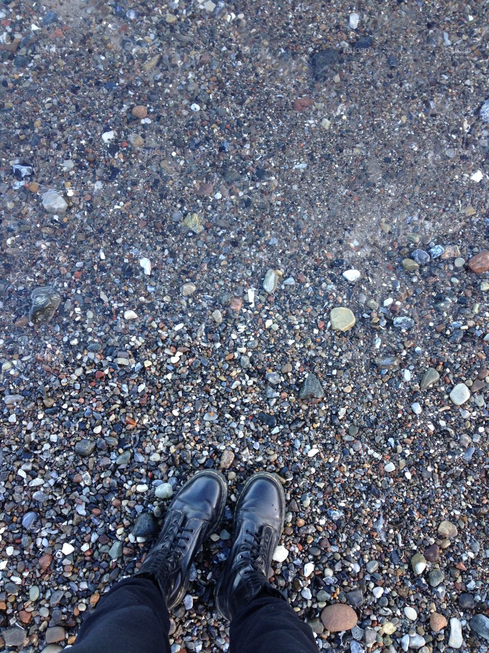 Rocks on the seaside. Meditating. 