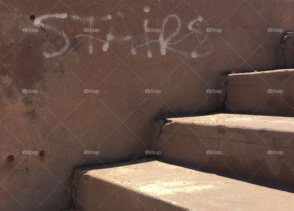 "Stairs" grungy sign