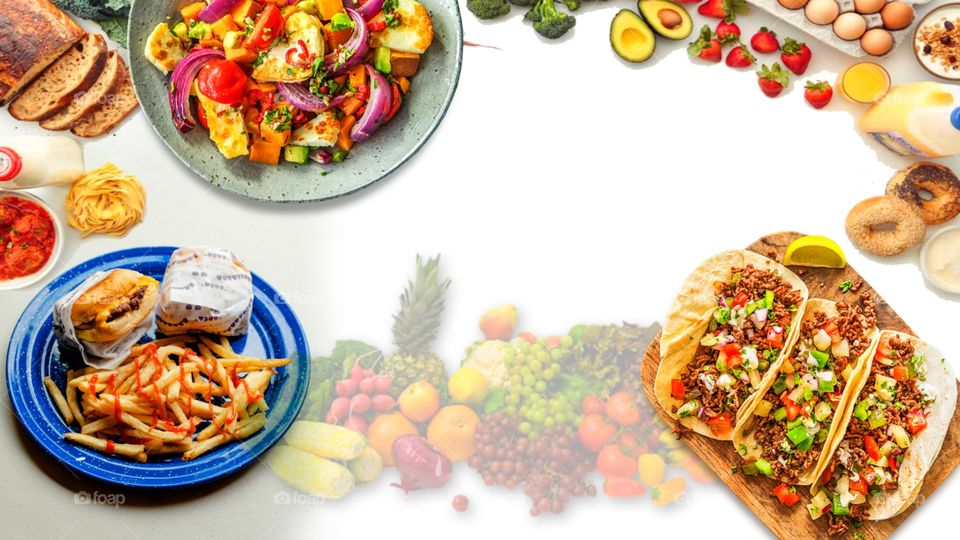 healthy and testy food background