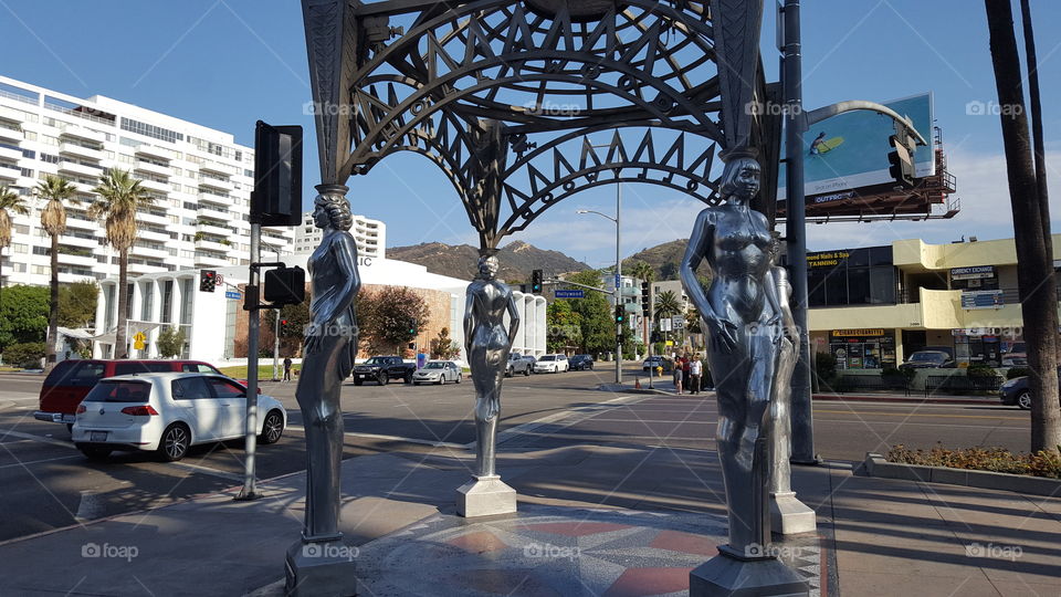 The Four Ladies of Hollywood gazebo in Los Angeles, California.