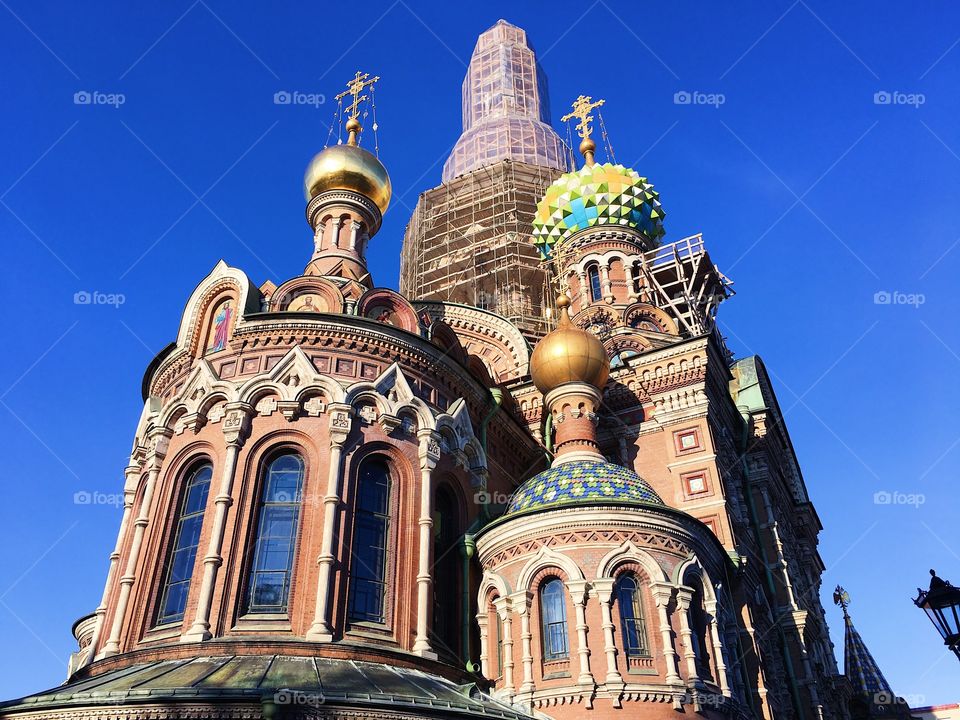 Magnificent church in Saint Petersburg, Russia.