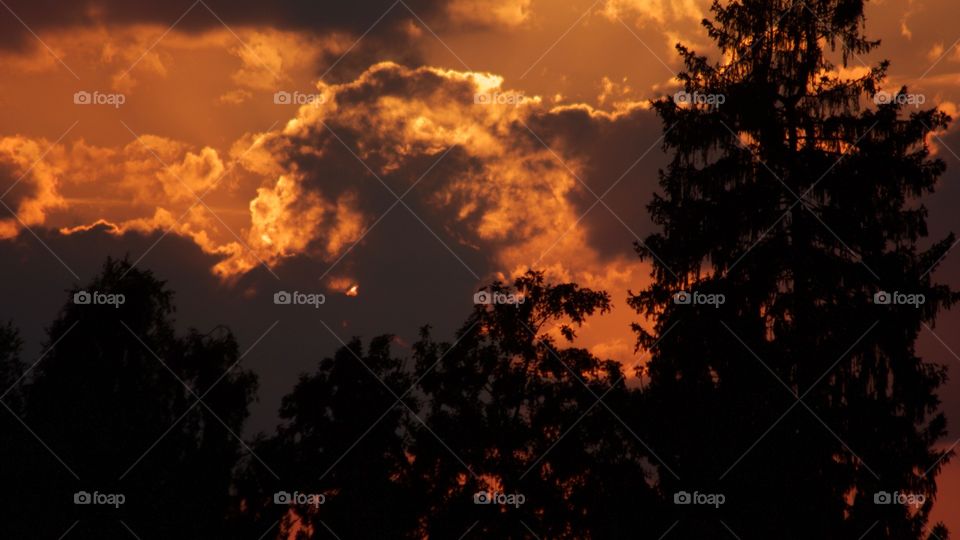 dramatic sky during sunset