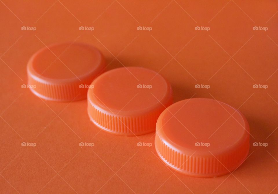 Orange Color Story - plastic bottle lids