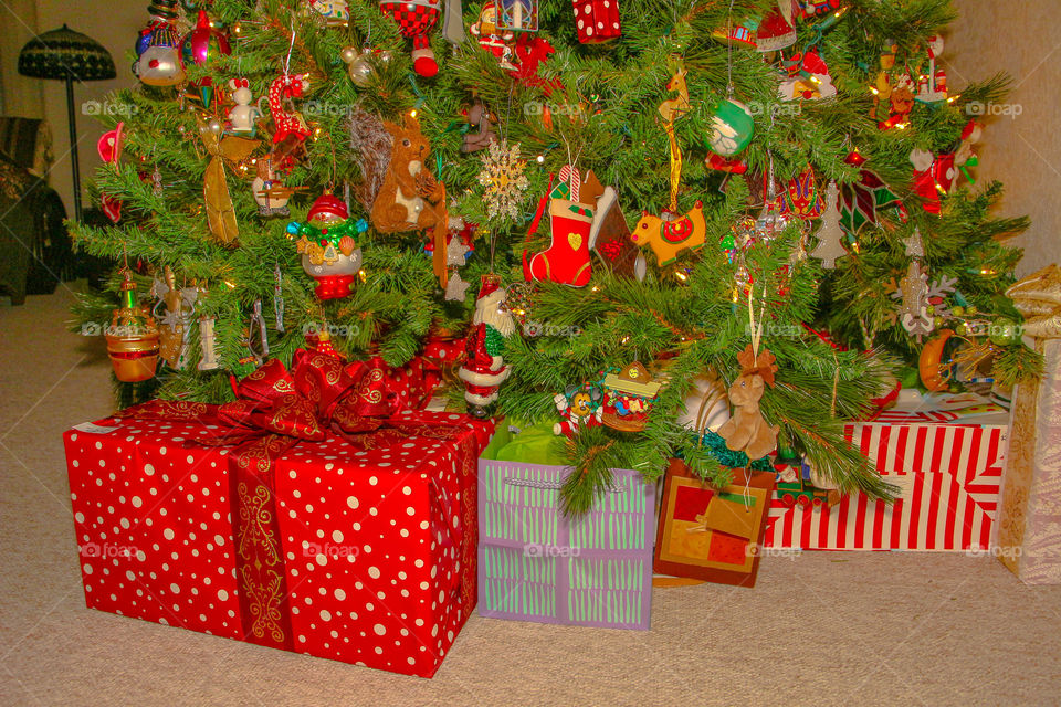 Gifts and christmas tree