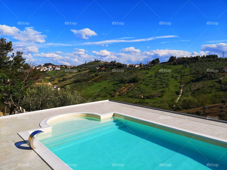 Swimming pool overlooking the countryside