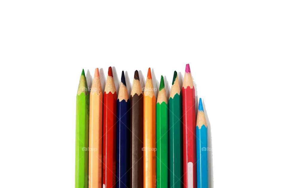 colored pencils that are usually used by kindergartners for coloring