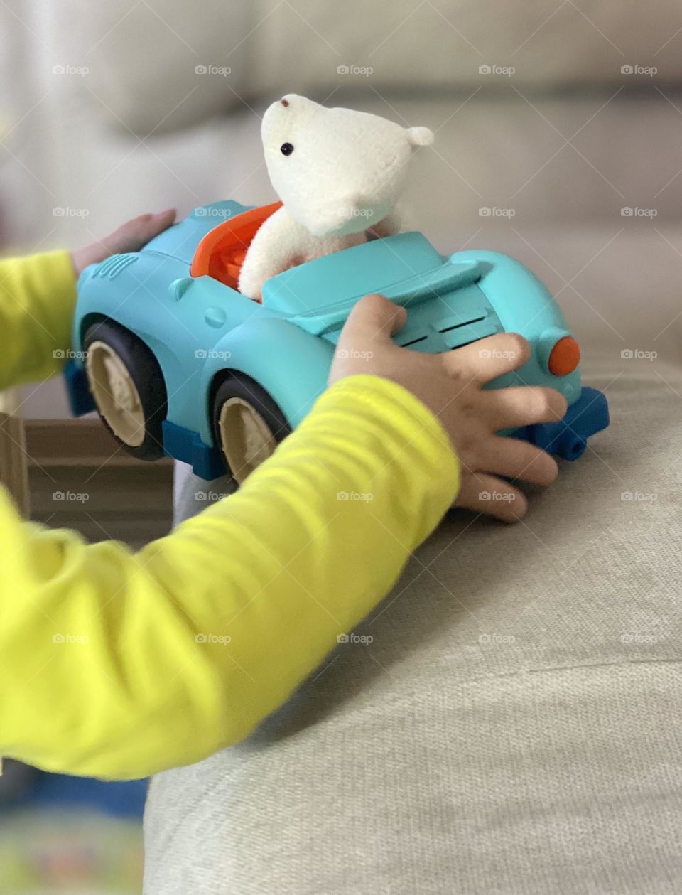 Children hands and toys 