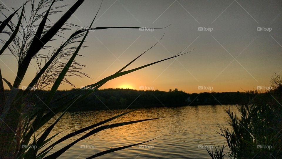 beauty sunset on a lake