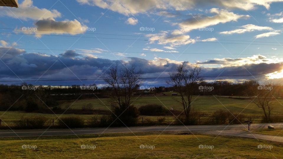 clouds over countryside