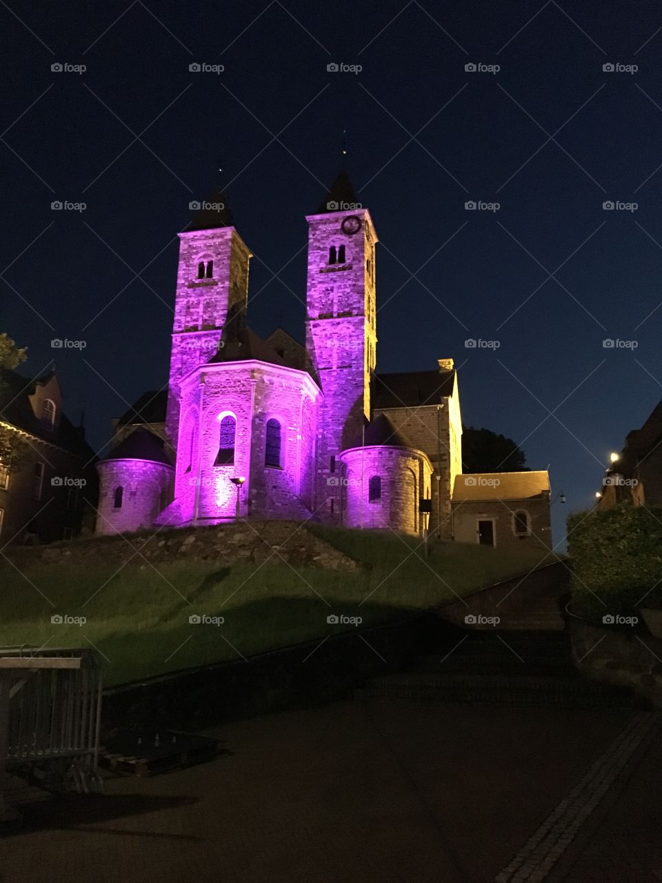 Basilica church by night