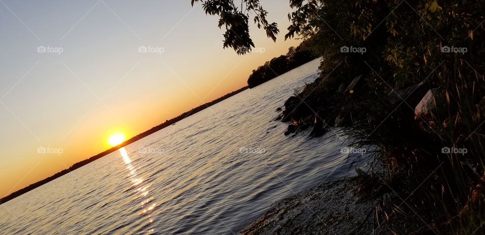 Evening Sunset on Lake