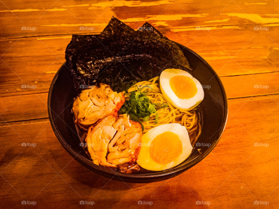 One of my favourite noodless, it's ramen. The soup of this ramen is makes by miso. It's a delicious!