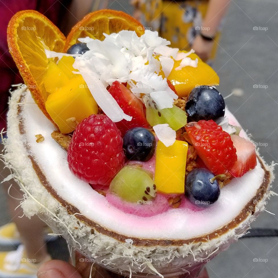 Fruit bowl from a street food market